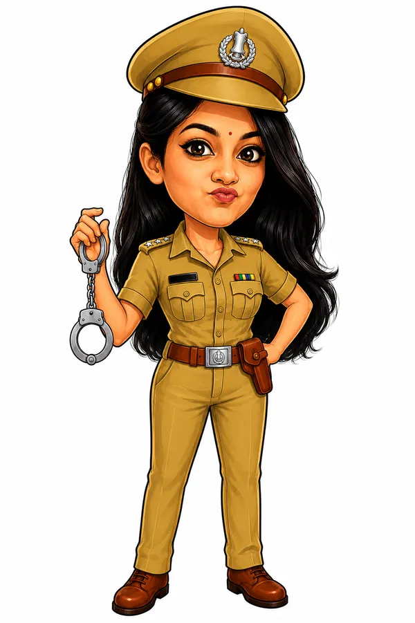 Acrylic_Female_Police_Officer_Illustrated_Desk_Caricature_Standee