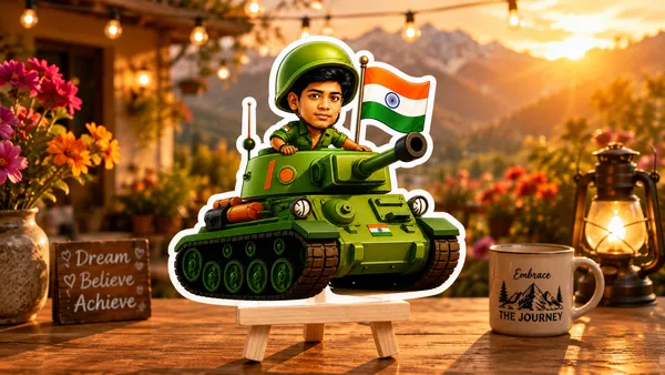 Acrylic_Indian_Flag_Tank_Soldier_Caricature_Standee
