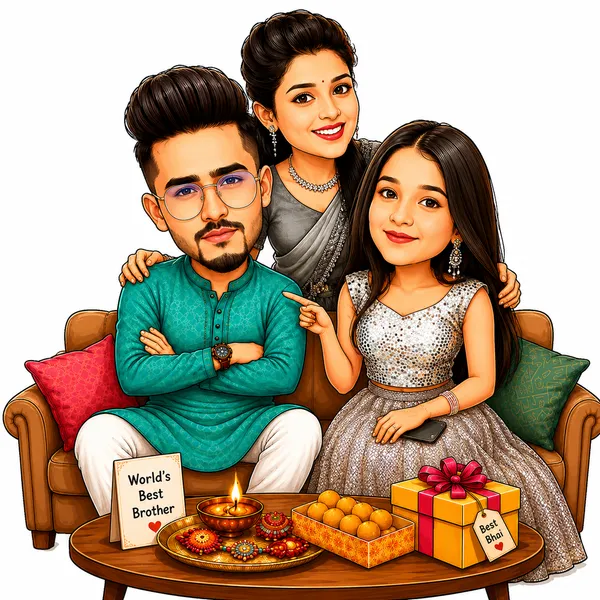 Acrylic_Family_Illustrated_Festive_Caricature_Tabletop_Standee