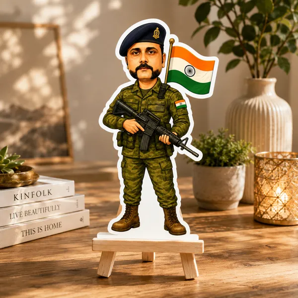 Acrylic_Indian_Soldier_With_Flag_Caricature_Standee