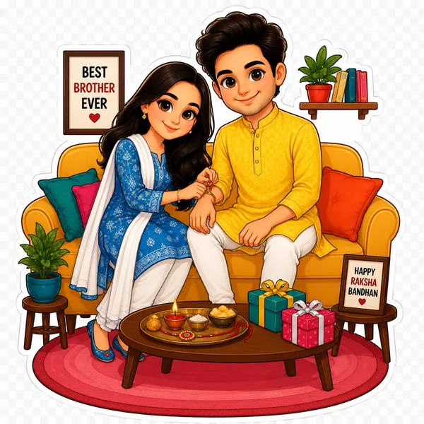 Acrylic_Raksha_Bandhan_Brother_Sister_Celebratory_Caricature_Standee