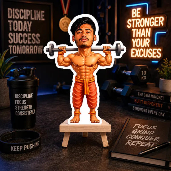Acrylic_Muscular_Athlete_Barbell_Caricature_Figurine