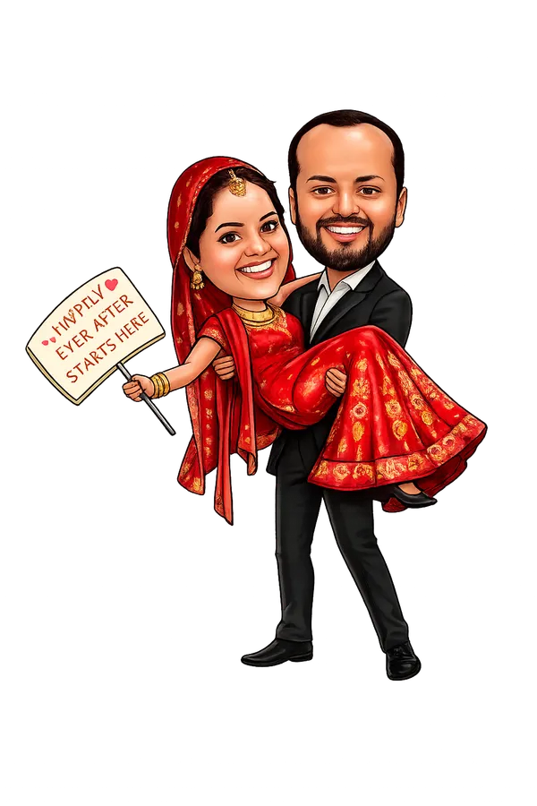 Acrylic_Wedding_Bride_Groom_Traditional_Caricature_Standee
