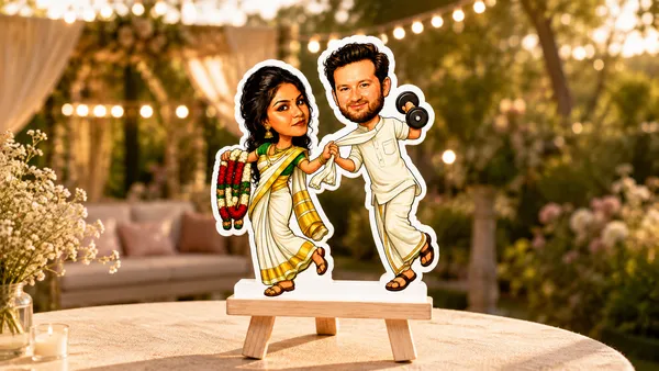 Acrylic_Traditional_Wedding_Couple_Caricature_Tabletop_Standee