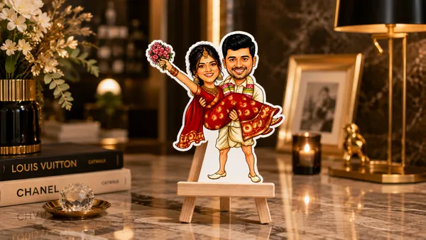 Acrylic_Indian_Wedding_Couple_Traditional_Caricature_Standee