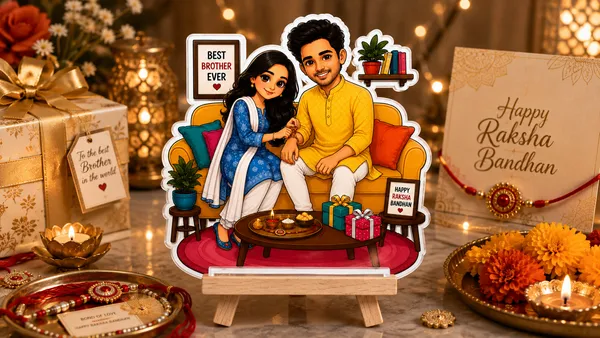 Acrylic_Raksha_Bandhan_Brother_Sister_Celebratory_Caricature_Standee