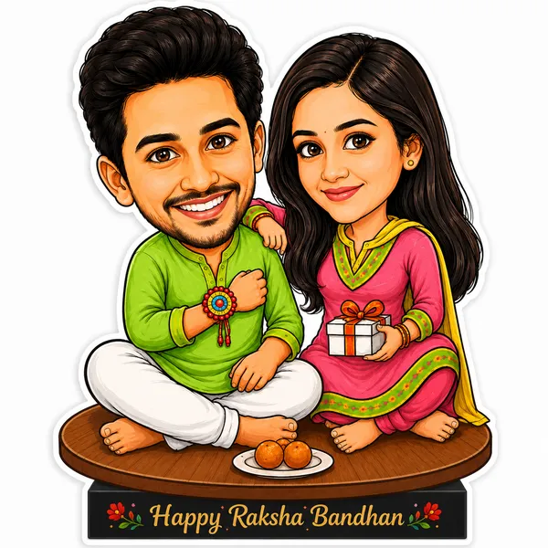 Acrylic_Raksha_Bandhan_Brother_Sister_Festive_Caricature_Standee