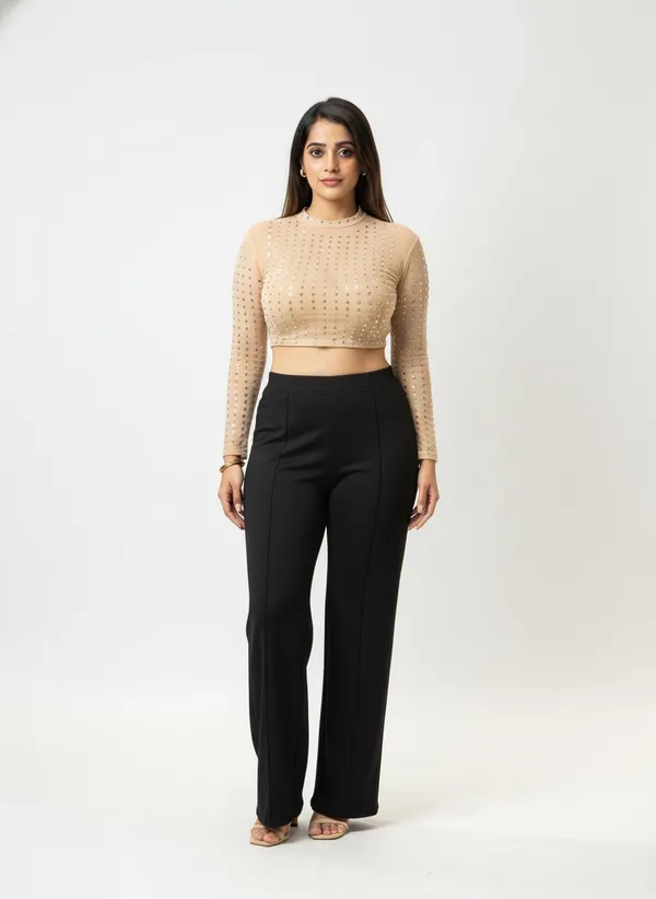 Black_Polyester_Wide_Leg_Trousers_For_Women