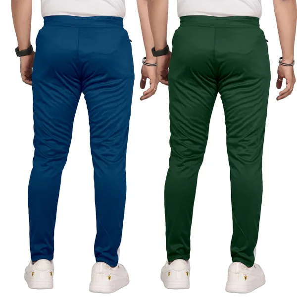 JackMail_Pack_of_2_Men_Solid,_Striped_Airforce,_Green_Track_Pants