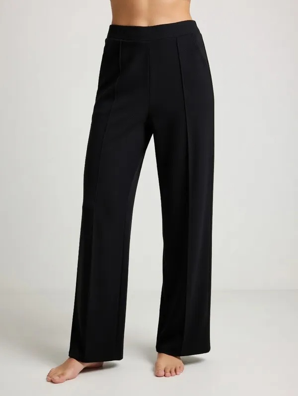 Black_Polyester_Wide_Leg_Trousers_For_Women