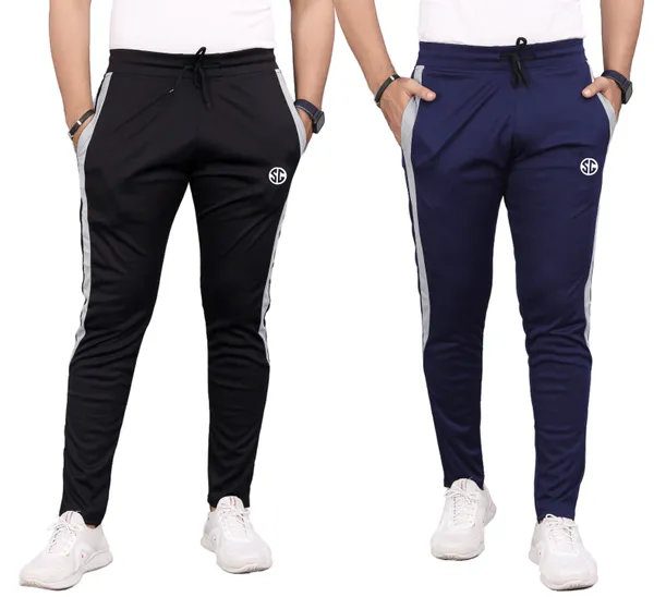JackMail_Pack_of_2_Men_Solid_Black,_Dark_Blue_Track_Pants