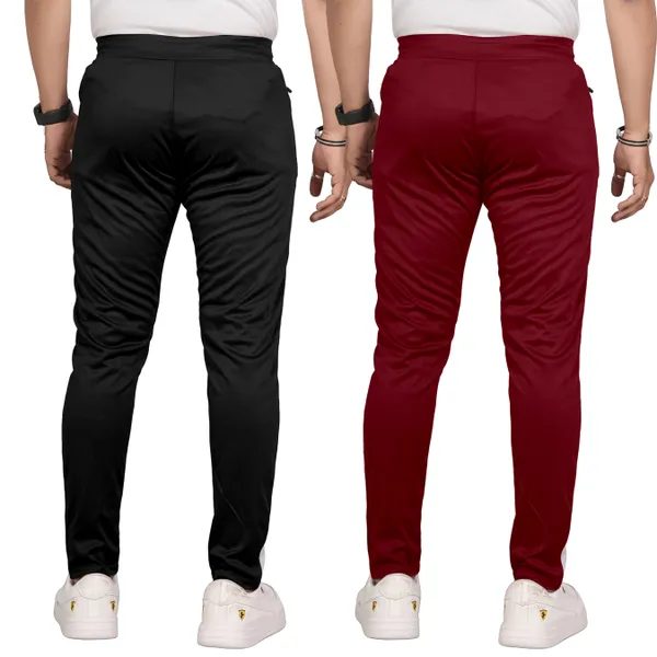 JackMail_Pack_of_2_Men_Solid,_Striped_Black,_Dark_Blue_Track_Pants