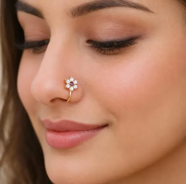 Gold_Plated_Floral_Non-Piercing_Nose_Pin_For_Women