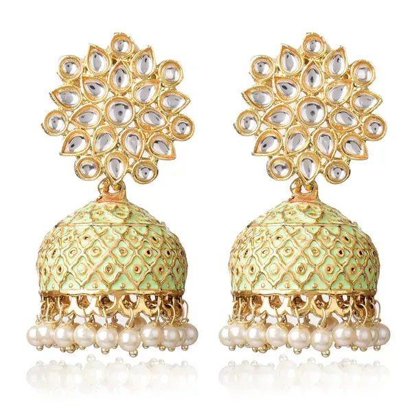 Light_Green_Brass_Earrings_For_Women