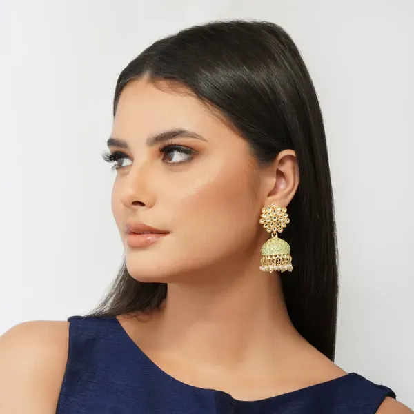 Light_Green_Brass_Earrings_For_Women