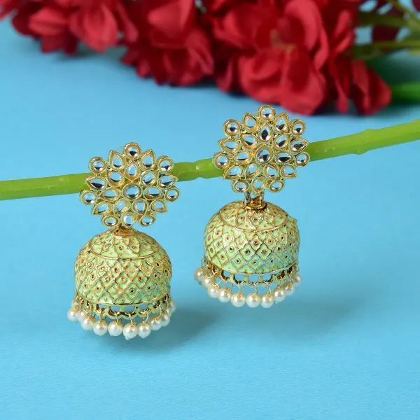 Light_Green_Brass_Earrings_For_Women