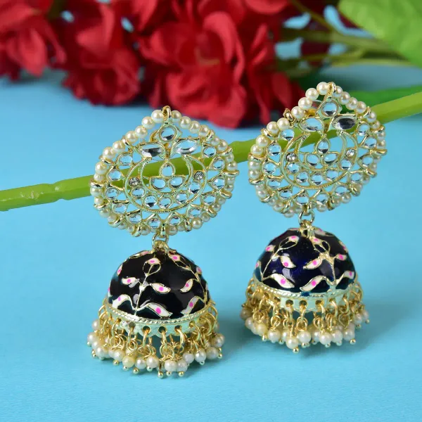 Golden_Brass_Stud_Earrings_For_Women
