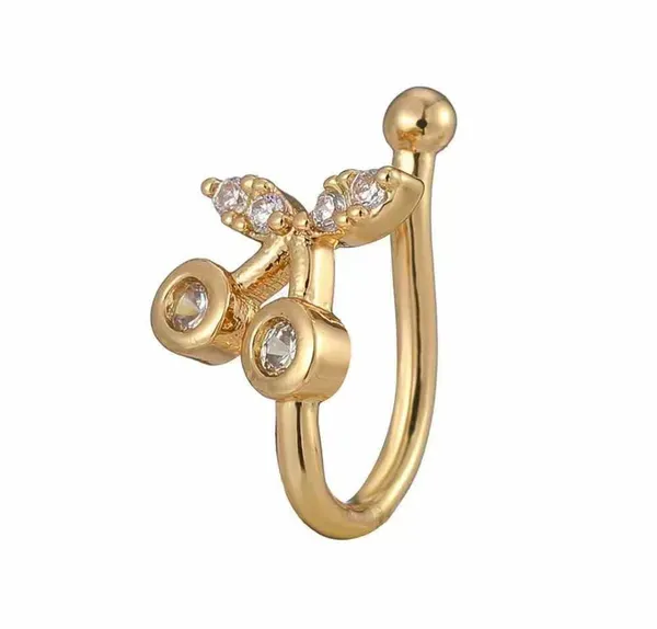 Gold_Rhinestone_Cherry_Design_Non-Piercing_Nose_Pin_For_Women