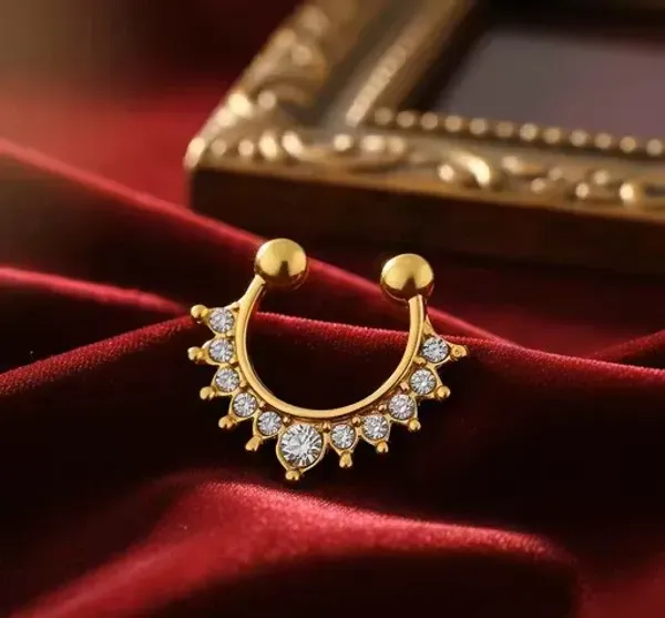 Gold_Tone_Metal_Crescent_Stone_Studded_Non-Piercing_Nose_Pin_For_Women