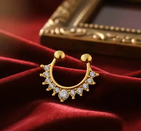 Gold_Tone_Metal_Crescent_Stone_Studded_Non-Piercing_Nose_Pin_For_Women