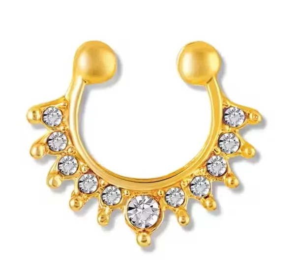 Gold_Tone_Metal_Crescent_Stone_Studded_Non-Piercing_Nose_Pin_For_Women