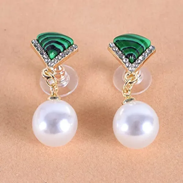 Green_White_925_Silver_Stud_Earrings_For_Women