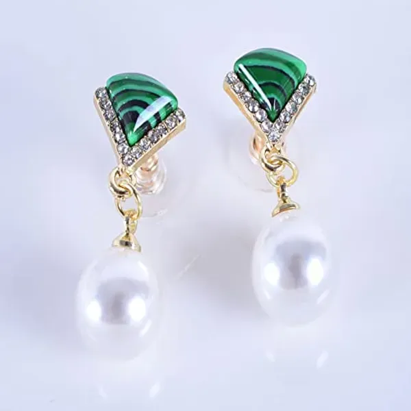 Green_White_925_Silver_Stud_Earrings_For_Women