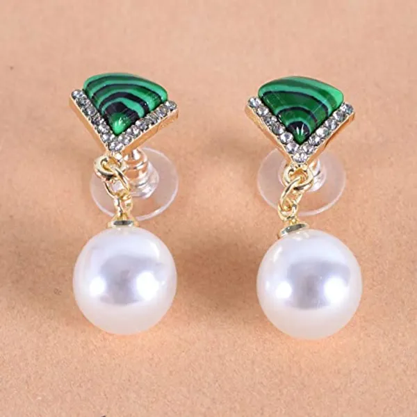 Green_White_925_Silver_Stud_Earrings_For_Women
