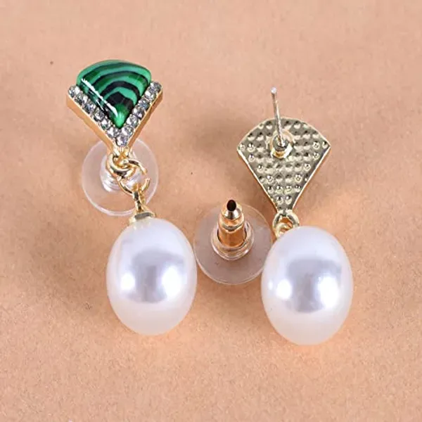 Green_White_925_Silver_Stud_Earrings_For_Women