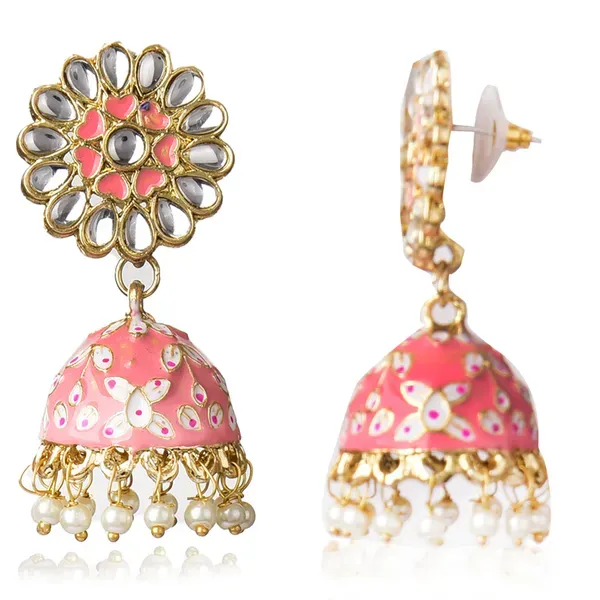 Pink_Brass_Earrings_For_Women