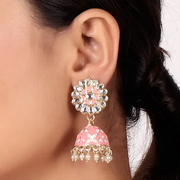 Pink_Brass_Earrings_For_Women