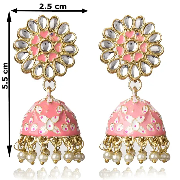 Pink_Brass_Earrings_For_Women
