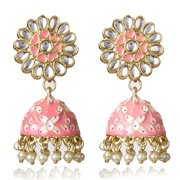Pink_Brass_Earrings_For_Women