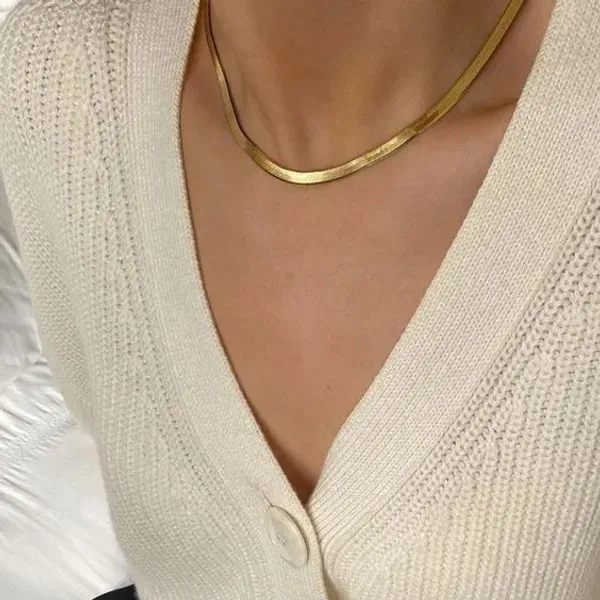 Silver_Stainless_Steel_18K_Gold_Plated_Chain_For_Women