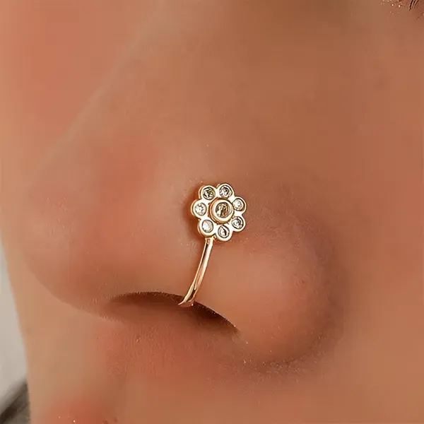 Gold_Plated_Floral_Non-Piercing_U-Shape_Nose_Pin_For_Women
