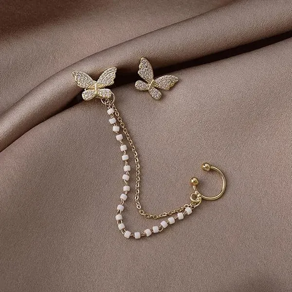 Gold_Plated_Crystal_Butterfly_Stud_Pearl_Beaded_Chain_Ear_Cuff_For_Women_-_Pack_of_3