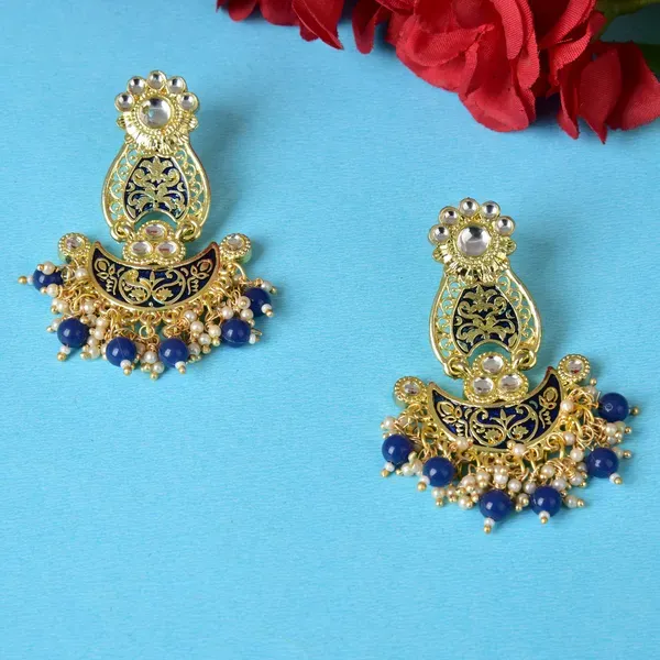 Blue_Brass_Earrings_For_Women