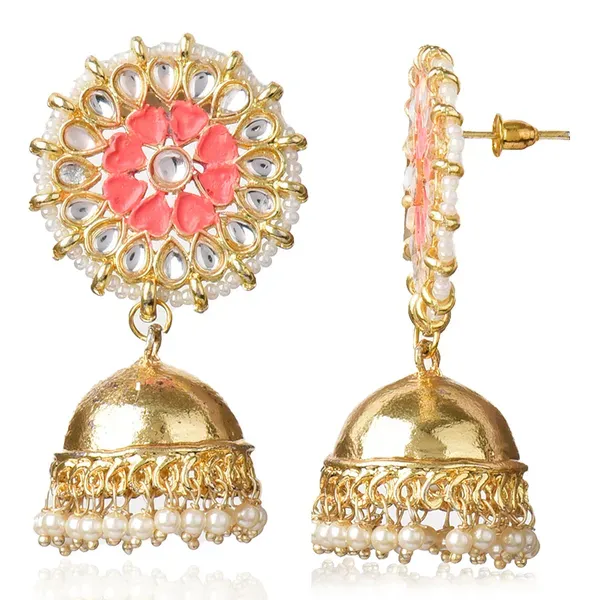 Pink_Brass_Earrings_For_Women