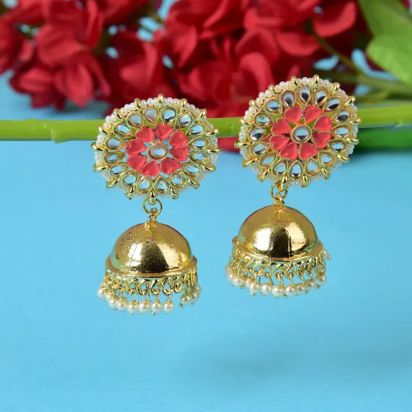 Pink_Brass_Earrings_For_Women