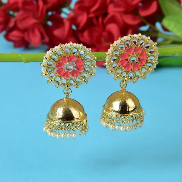 Pink_Brass_Earrings_For_Women