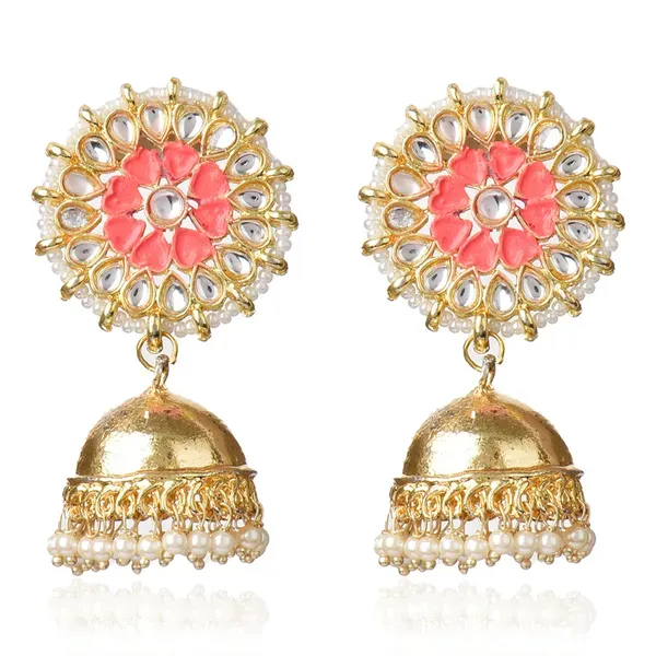 Pink_Brass_Earrings_For_Women