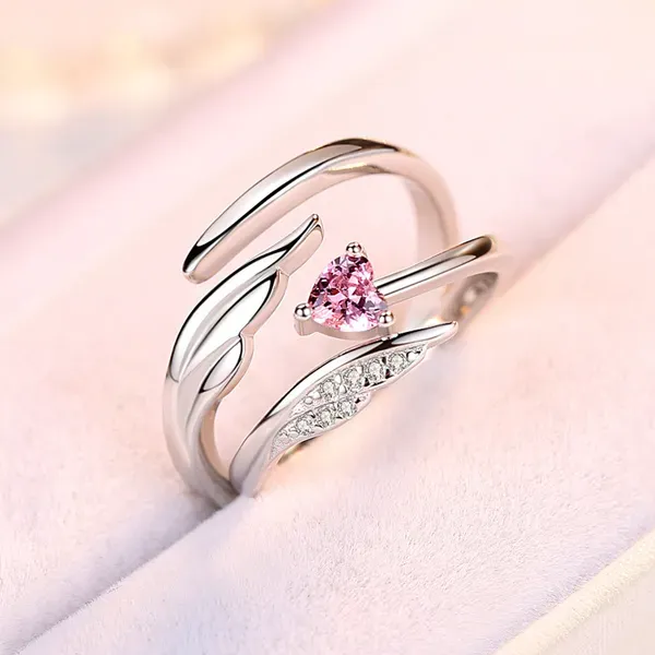 Silver_925_Sterling_Silver_Floral_Couple_Rings_For_Unisex