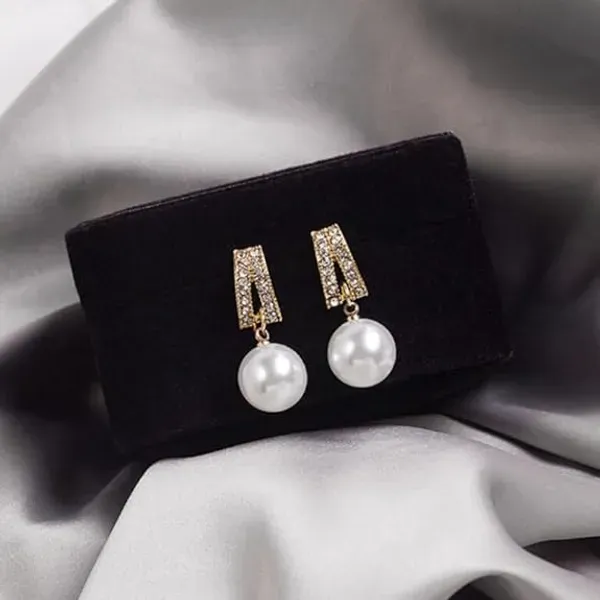 Gold_Plated_Metal_Pink_Crystal_Cushion_Drop_Earrings_For_Women