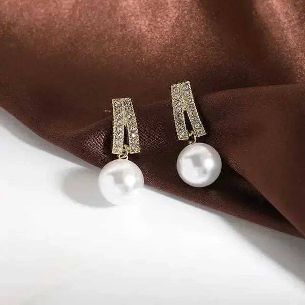 Gold_Plated_Metal_Pink_Crystal_Cushion_Drop_Earrings_For_Women