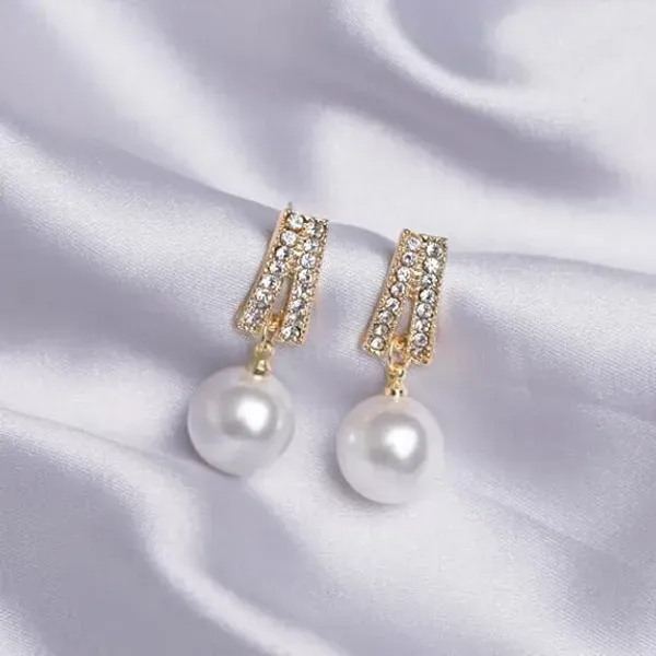 Gold_Plated_Metal_Pink_Crystal_Cushion_Drop_Earrings_For_Women