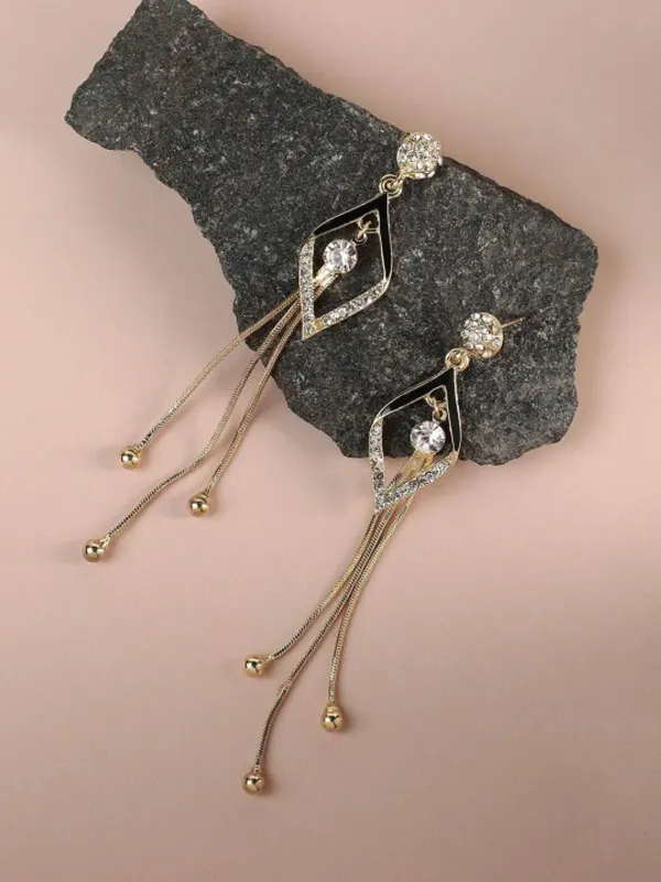 Black_Enamel_Crystal_Rhinestone_Tassel_Drop_Earrings_For_Women