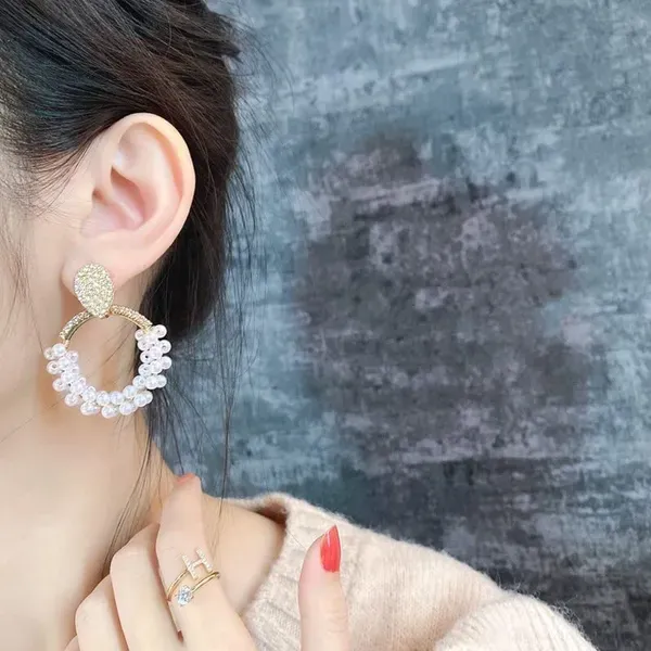 White_&_Golden_925_Silver_Earrings_For_Women