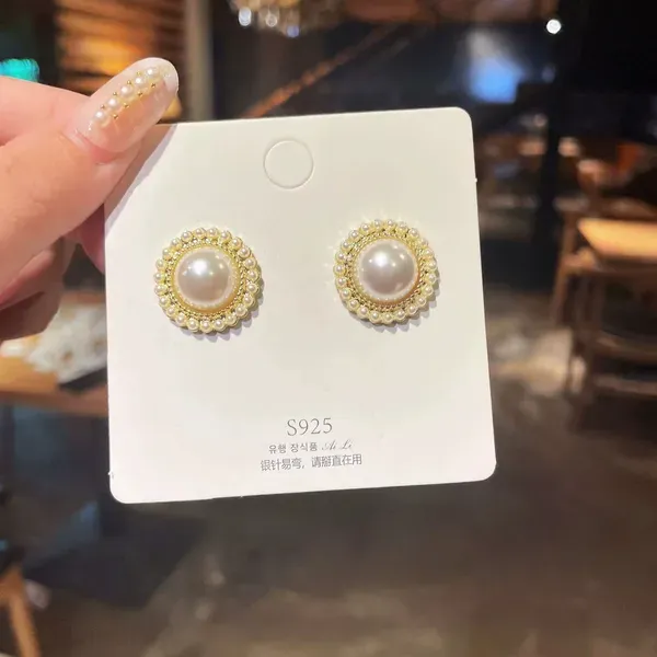 White_Pearl_Cubic_Zirconia_Round_Stud_Earrings_For_Women
