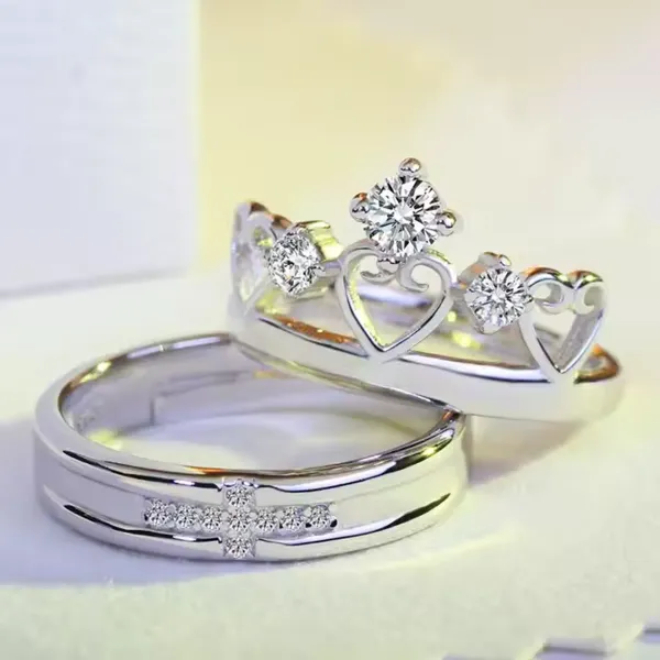 Silver_Brass_Adjustable_Couple_Rings_For_Unisex