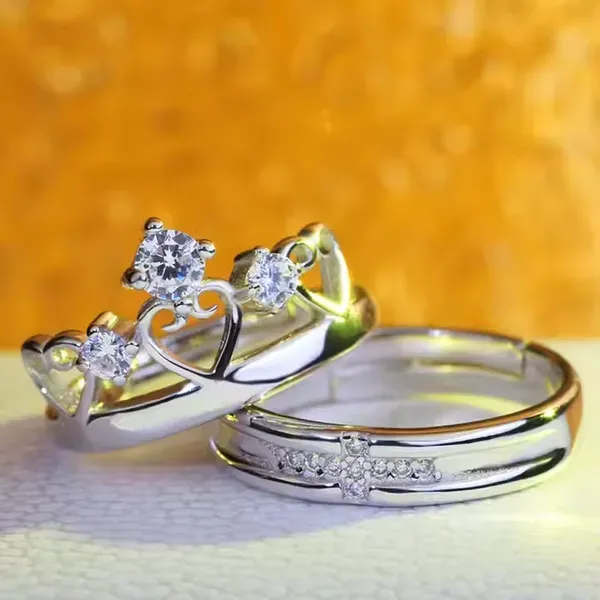 Silver_Brass_Adjustable_Couple_Rings_For_Unisex
